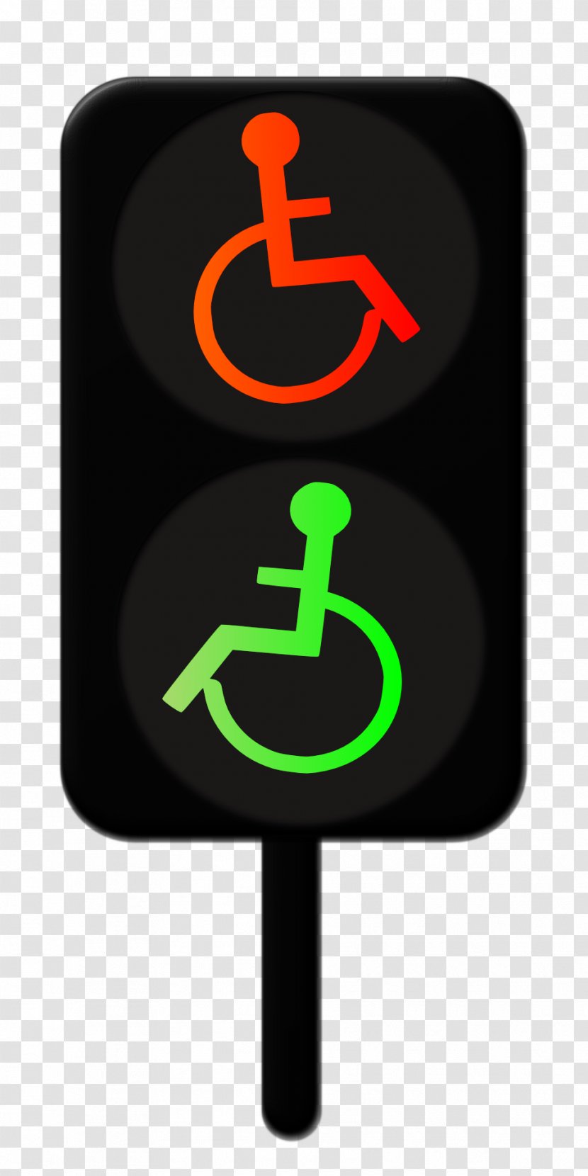Traffic Sign Disability Wheelchair Light - Green Transparent PNG