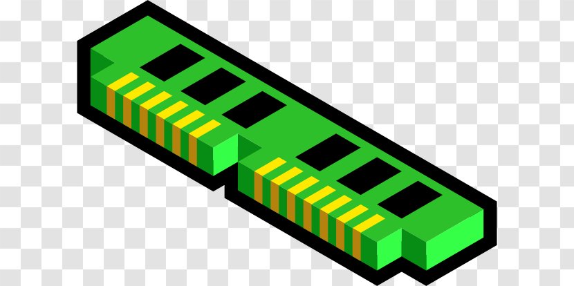 Clip Art RAM Computer Memory Integrated Circuits & Chips Vector Graphics - Green - Memoria Ram Transparent PNG