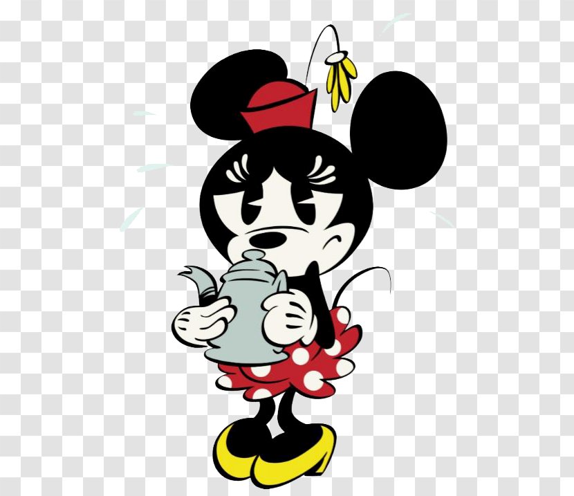 Minnie Mouse Mickey Cartoon Clip Art - Black And White Transparent PNG
