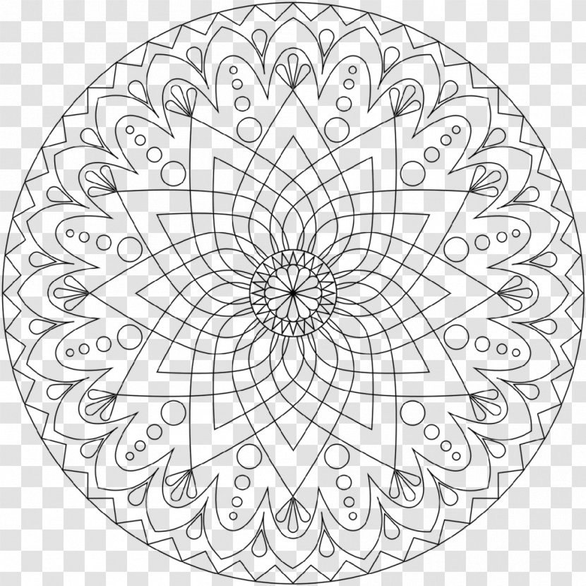 Coloring Book Mandala Meditation Adult Page - Paper - Abstract Color Transparent PNG