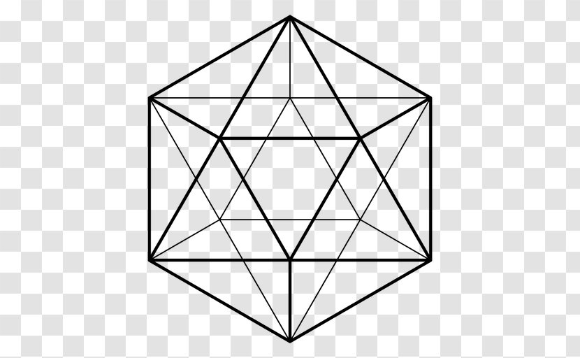 Sacred Geometry Platonic Solid Geometric Shape - Black And White Transparent PNG