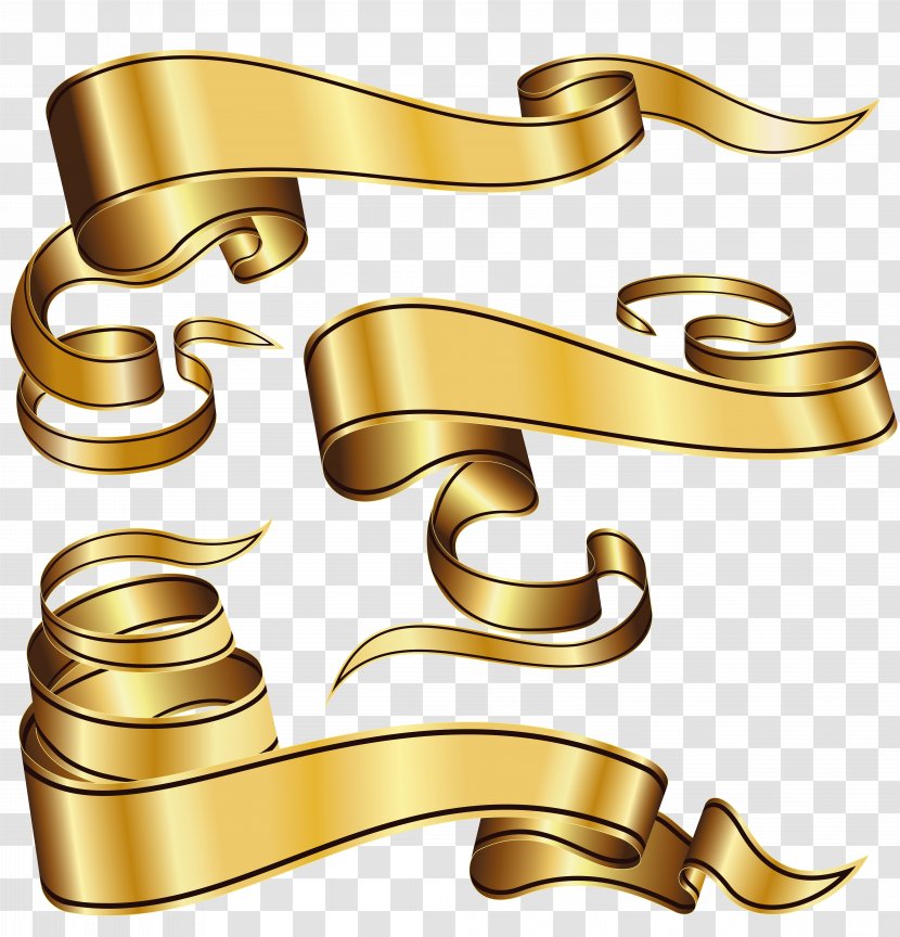 Gold Royalty-free Clip Art - Brass - Ribbon Transparent PNG