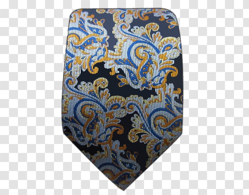 Paisley Cobalt Blue Black Necktie - Visual Arts - Orange Transparent PNG