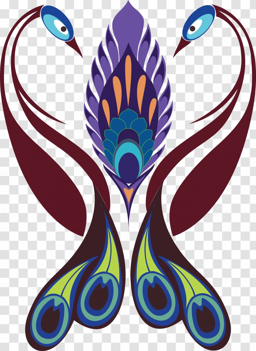 India Feather Clip Art - Moths And Butterflies - Peacock Pattern Transparent PNG