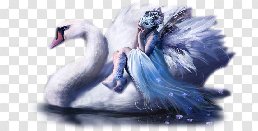 Desktop Wallpaper Art Female Black Swan - Mythical Creature - Ducks Geese And Swans Transparent PNG