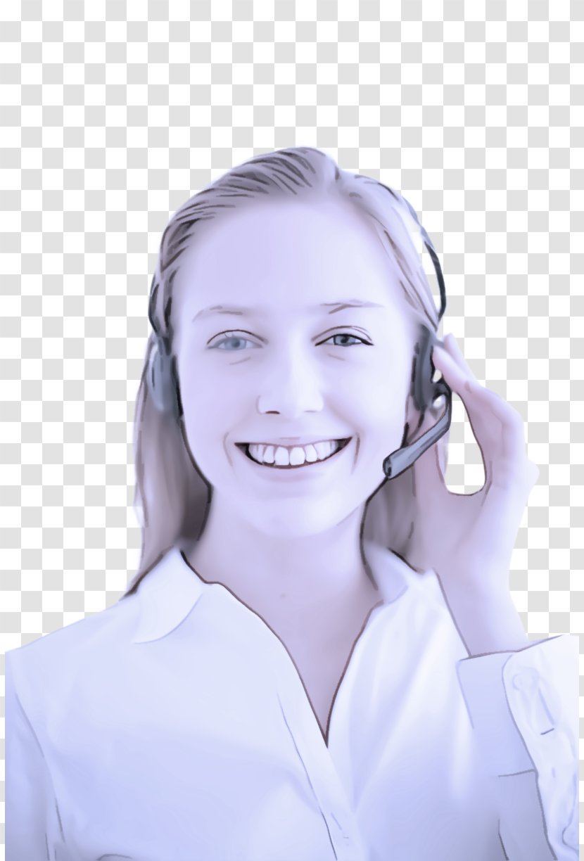Face Skin Smile Call Centre Telephone Operator - Jaw Ear Transparent PNG