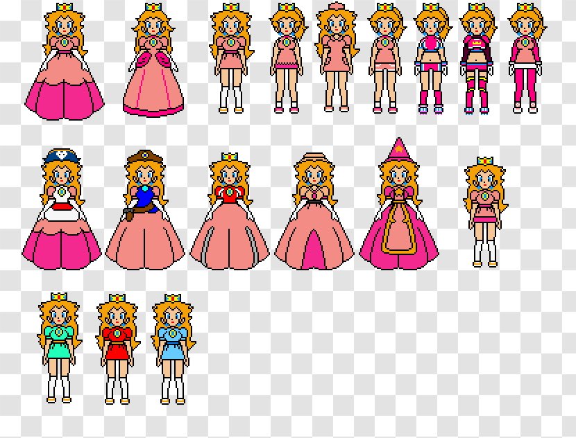 Super Princess Peach Daisy Rosalina Mario Party 10 - Magenta - Sprite Transparent PNG