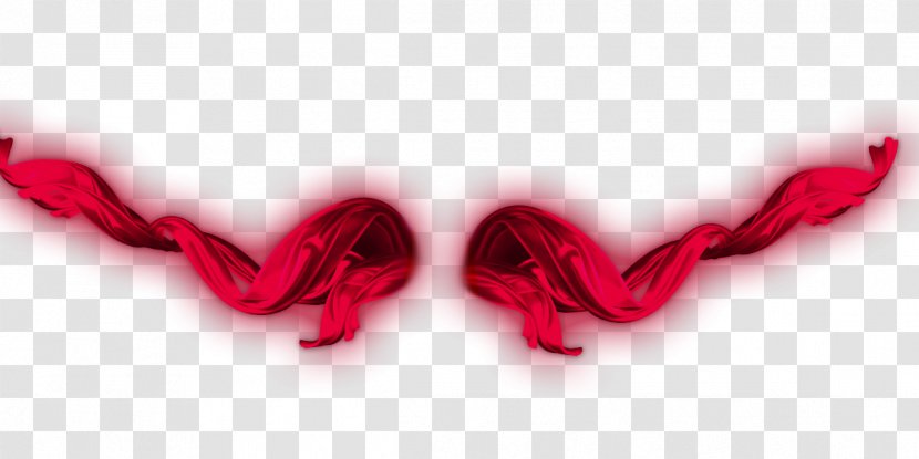 Heart Love Red Valentine's Day - Ribbon Transparent PNG
