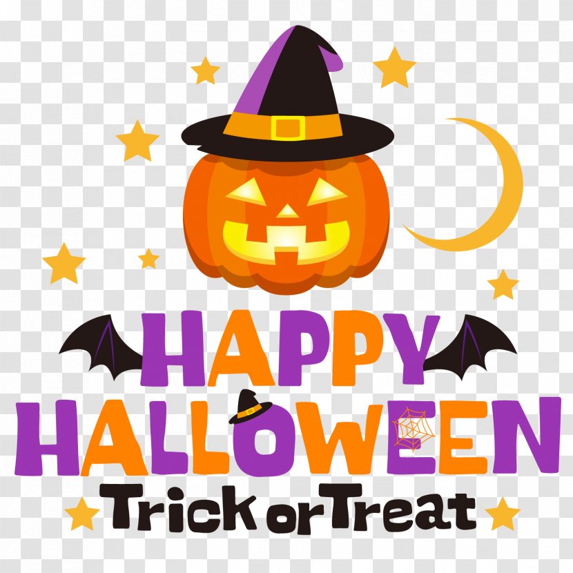 Happy Halloween Text - 2018 - Jackolantern Witch Hat Transparent PNG
