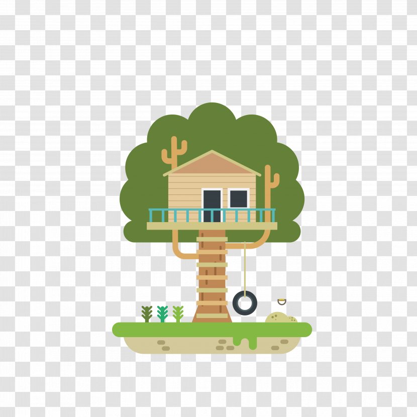 Cartoon Tree House - Product Design - Green Transparent PNG