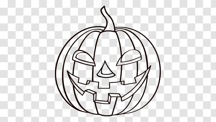 Jack-o'-lantern Coloring Book Pumpkin Drawing Halloween - Line Art Transparent PNG