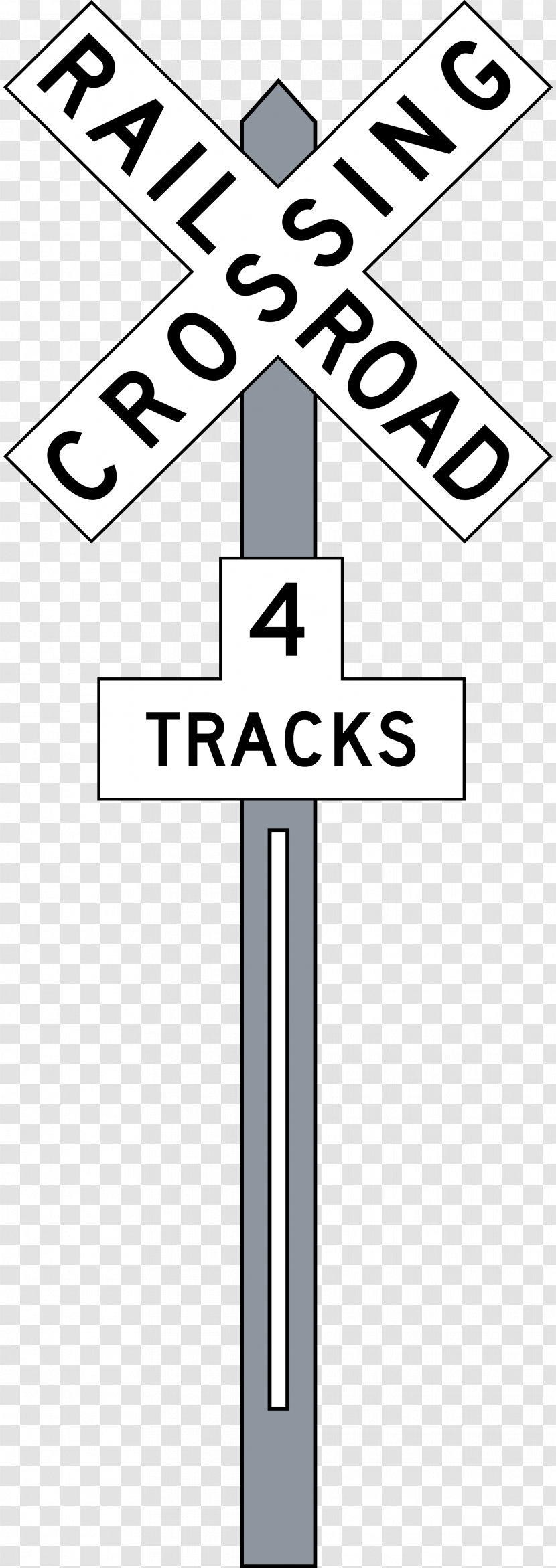 Rail Transport Train Level Crossing Crossbuck Track - Text - Railroad Sign Transparent PNG