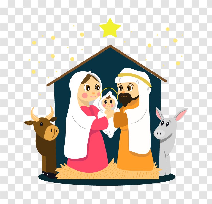 Bethlehem Christmas Nativity Scene Of Jesus Child - Tree - Vector Transparent PNG