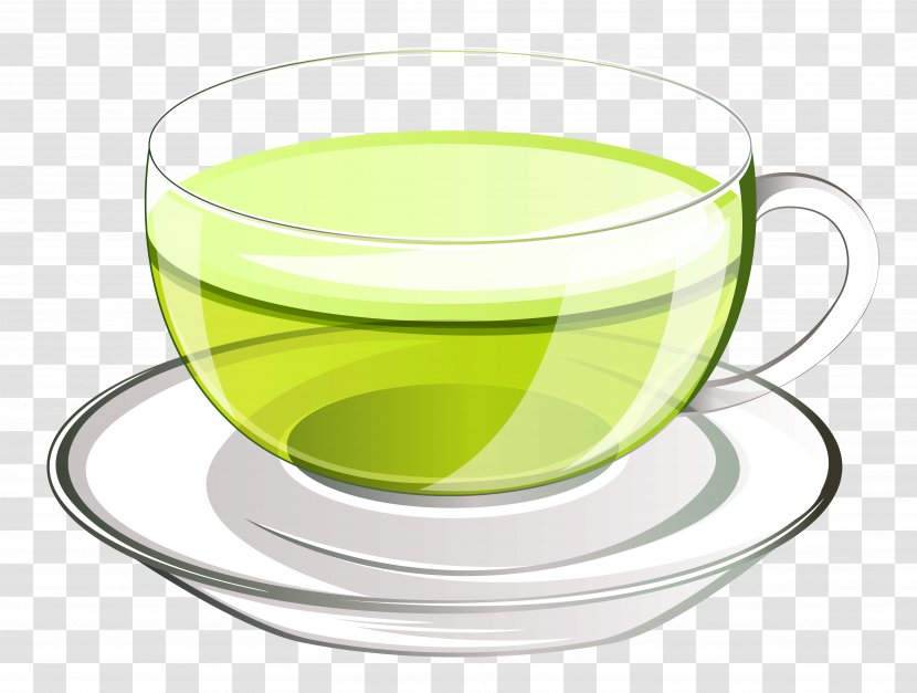 Green Tea Coffee Teacup - Yellow Transparent PNG