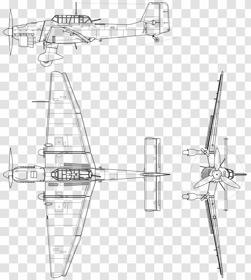Junkers Ju 87 Airplane Aircraft 252 52 - Structure Transparent PNG