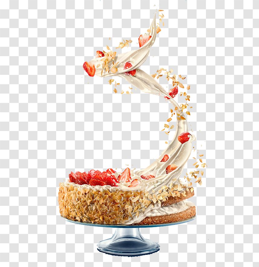 Ice Cream Maamoul Milk Cake Breakfast Cereal - Behance - Strawberries And Transparent PNG