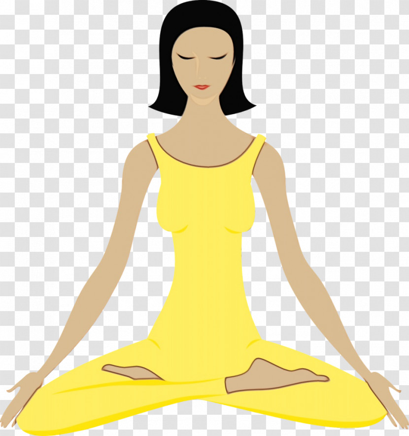 Yellow Meditation Physical Fitness Yoga Balance Transparent PNG