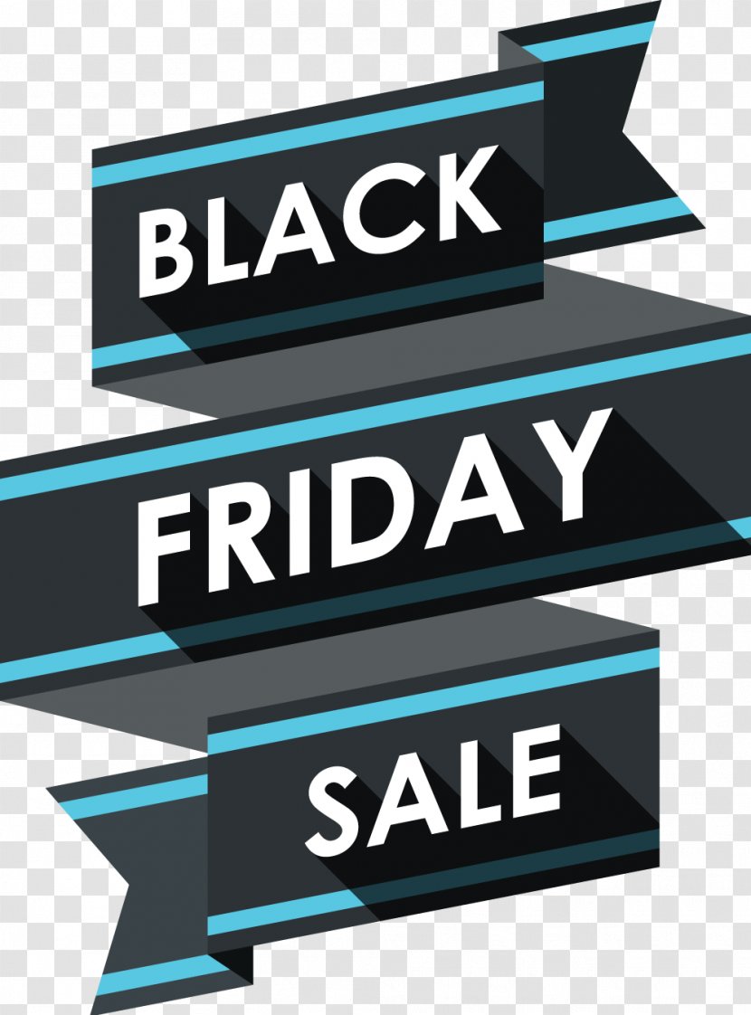 Black Friday Discounts And Allowances Ribbon Advertising - Brand Transparent PNG