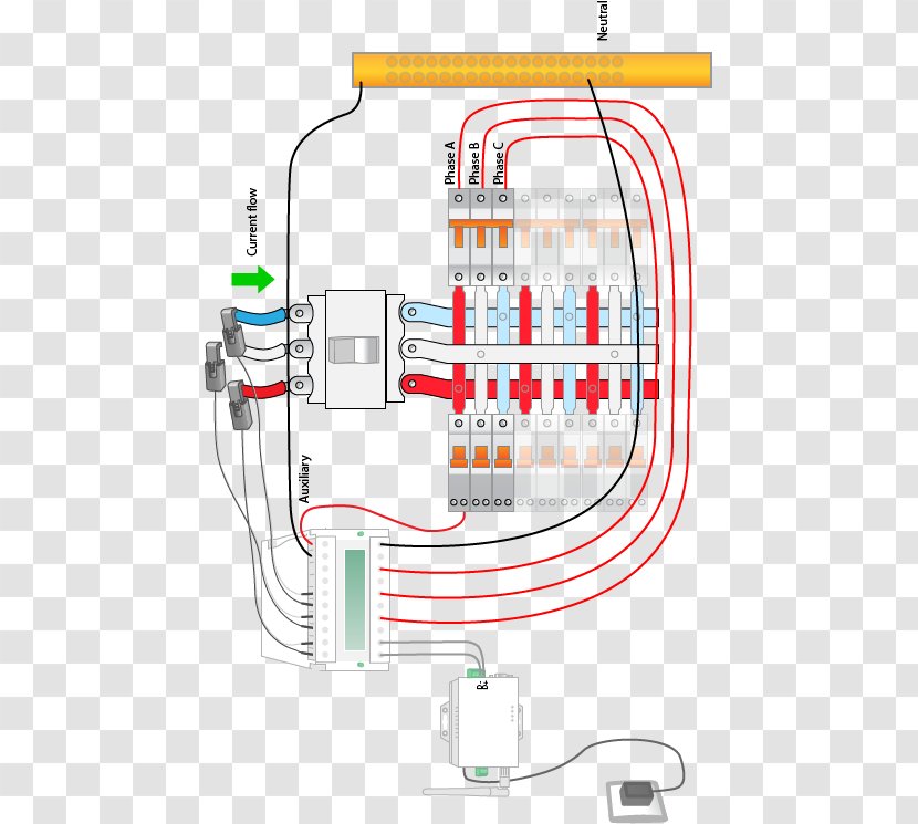 Electrical Network Wiring Diagram Wires & Cable Three-phase Electric Power - Auto Meter Products, Inc. Transparent PNG