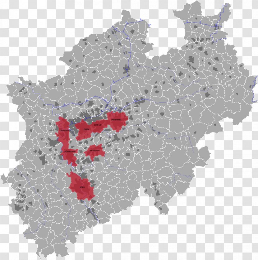 North Rhine-Westphalia Province Of Westphalia Map Prussia - Districts Germany Transparent PNG