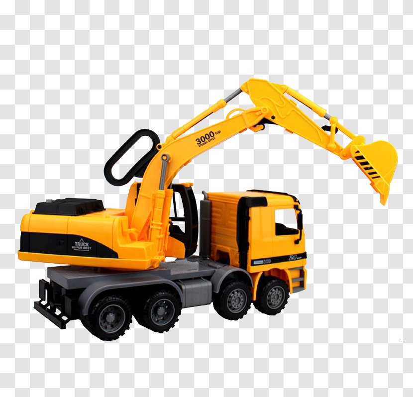 Car Crane Excavator Machine Toy - Construction Equipment Transparent PNG