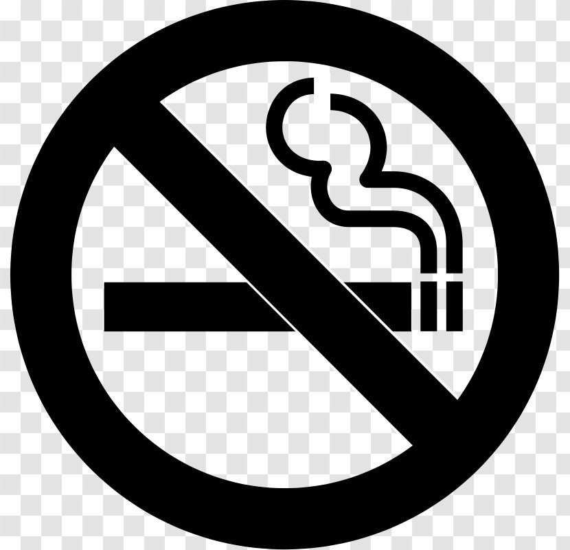 Smoking Ban Sign Clip Art - Trademark - No Clipart Transparent PNG