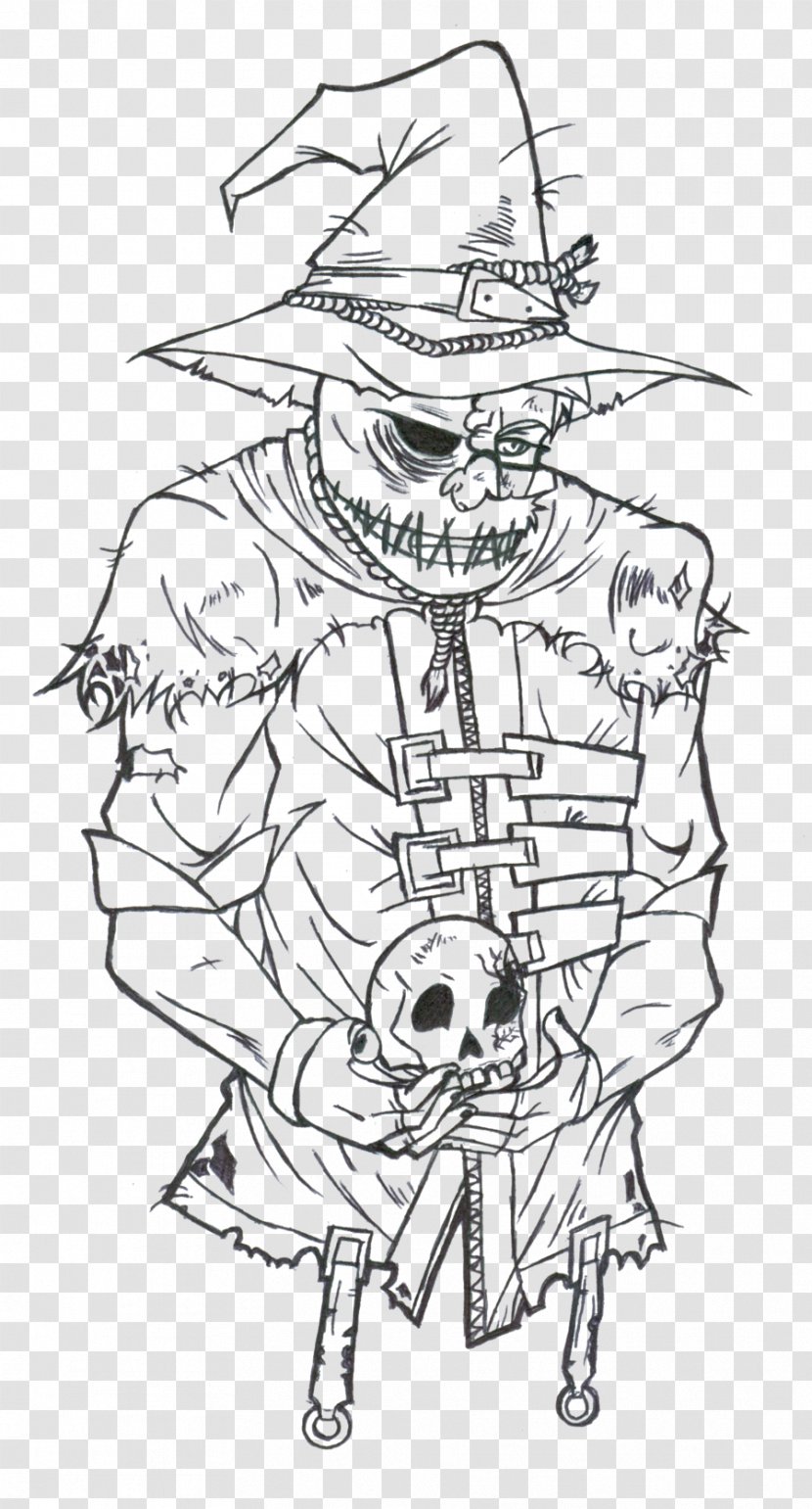 Scarecrow Batman Drawing Line Art - Visual Arts Transparent PNG