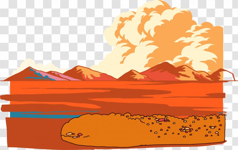 Drawing - Orange - Vector Painted Desert Transparent PNG