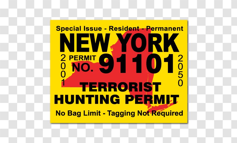New York City Hunting License Douchegordijn - Terrorist Transparent PNG