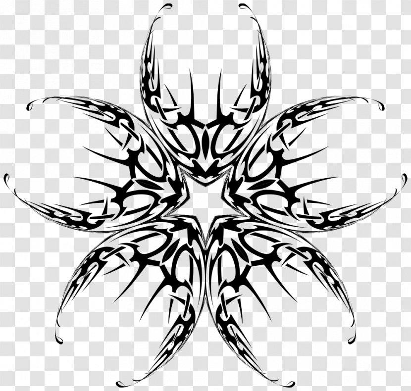 Nautical Star Tattoo Clip Art - Pollinator - Spider Transparent PNG