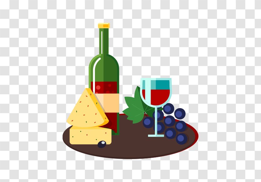 Red Wine Cheese Illustration - Fruit - Flat Illustrations Transparent PNG