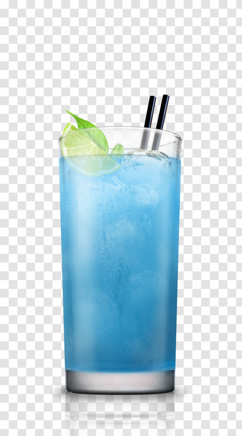 Long Island Iced Tea Blue Hawaii Cocktail Lagoon Rum - Highball Glass