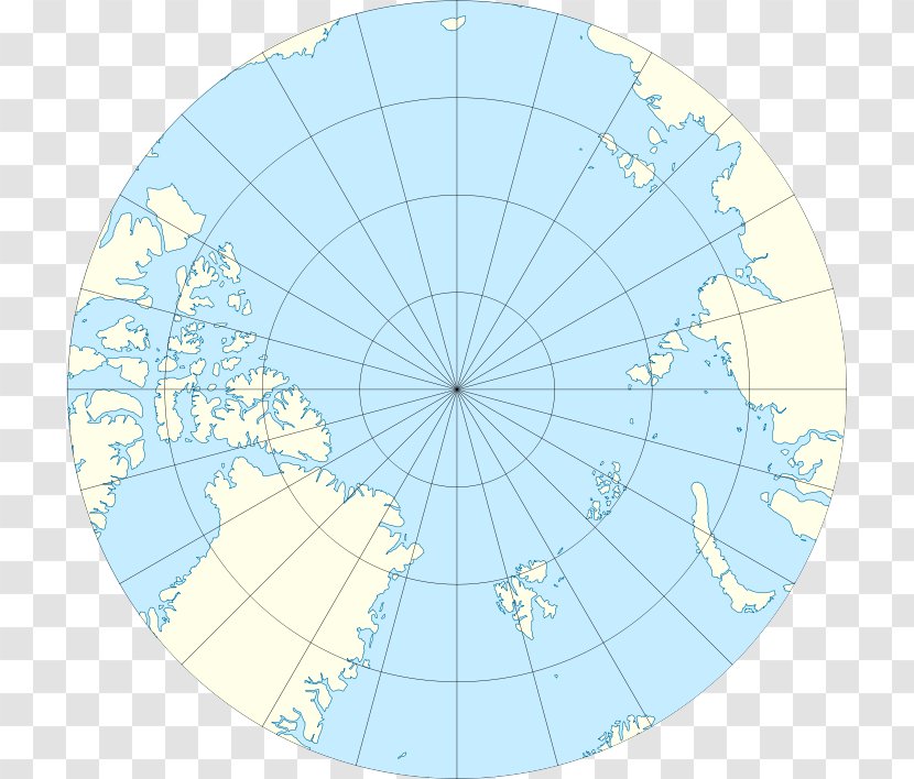 North Pole Arctic Ocean Circle Magnetic Azimuthal Equidistant Projection - Aqua Transparent PNG