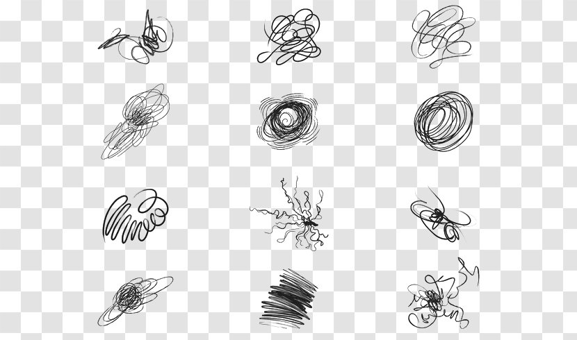 Drawing Sketch - Black And White - Pen Touching Scribbled Hand-painted Group Transparent PNG