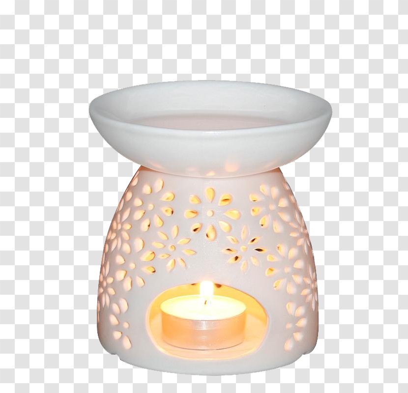 Green Tea Tealight Candle - Candlestick - White Hollow Aroma Lamps Transparent PNG