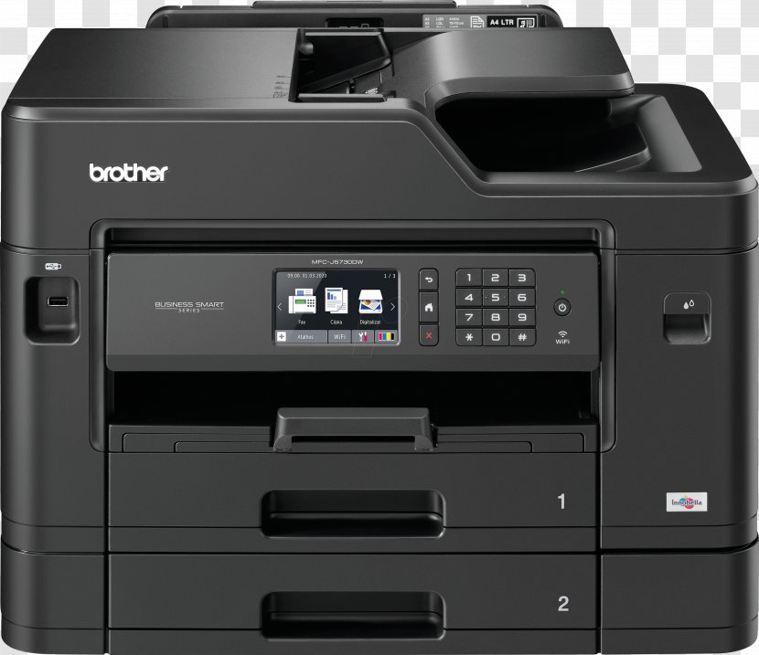 Multi-function Printer Hewlett-Packard Inkjet Printing Brother Industries - Mfcj5730dw - Hewlett-packard Transparent PNG