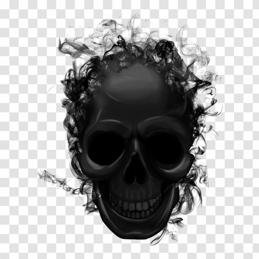 Skull Art - Eyewear - Black Hair Tshirt Transparent PNG