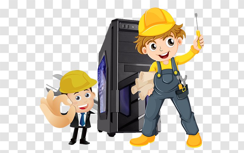 Cartoon Computer Repair Technician Maintenance Clip Art - Technology Transparent PNG