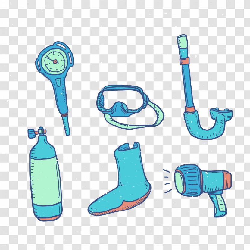 Euclidean Vector - Plastic - Cartoon Underwater Tools Transparent PNG