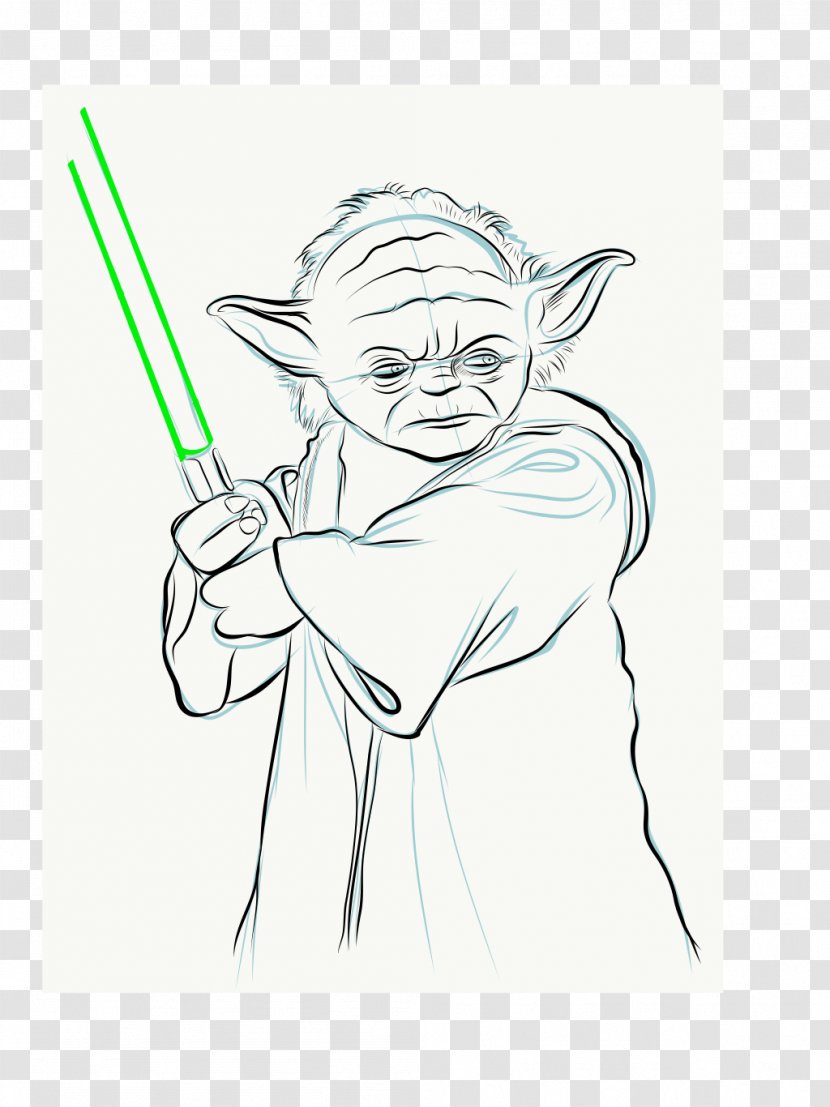 Line Art Figure Drawing Sketch - Arm - Master Yoda Transparent PNG