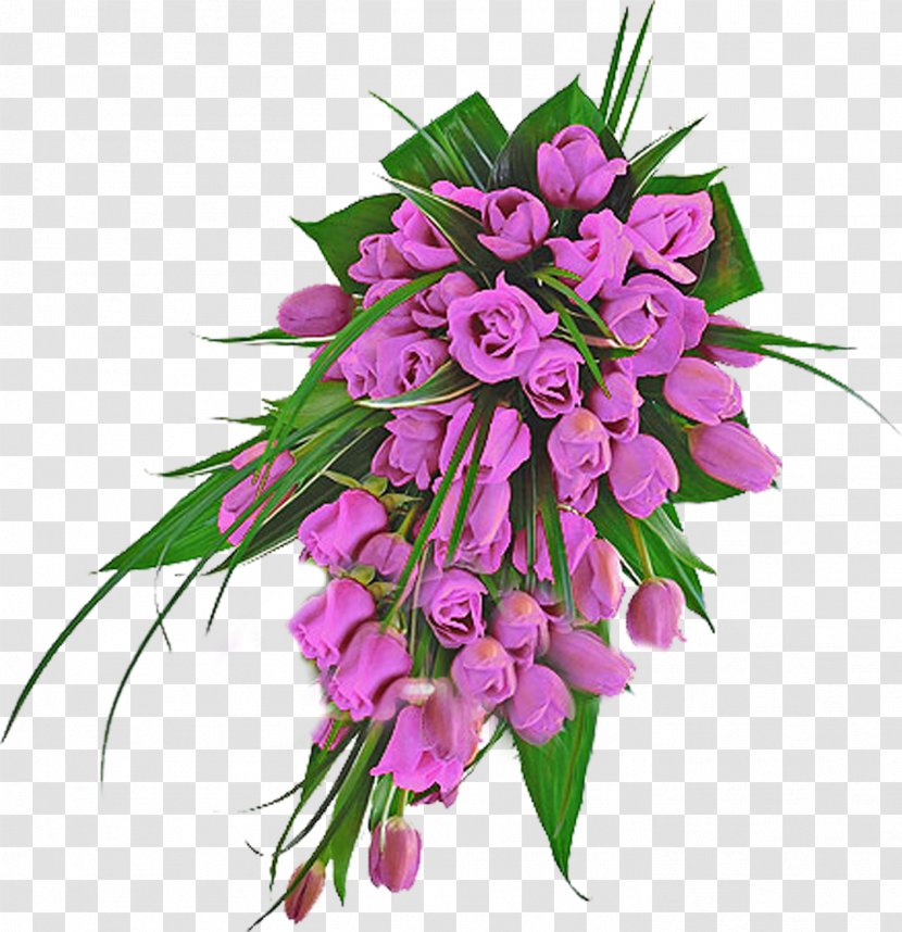 Flower Bouquet Cut Flowers Tulip Floral Design - Lilac Transparent PNG