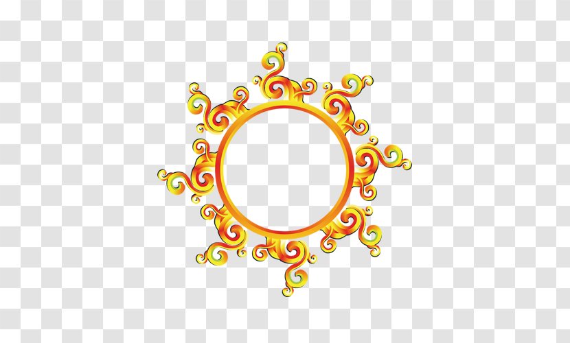 Download Pattern - Area - Golden Flame Circle Decoration Transparent PNG