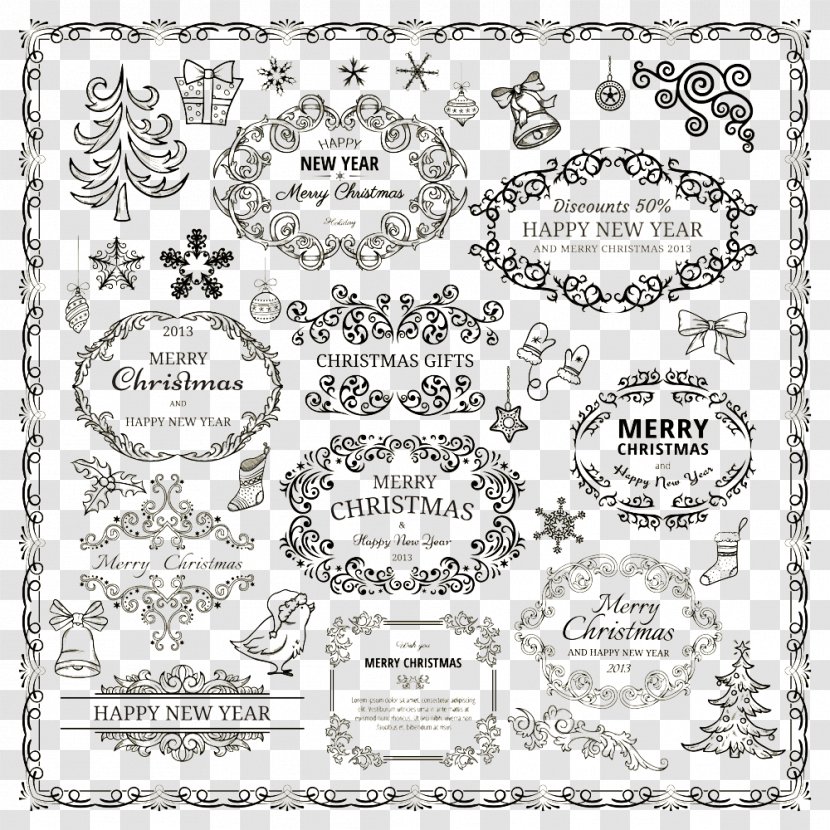 Christmas Ornament Royalty-free - White - Vector Border Transparent PNG