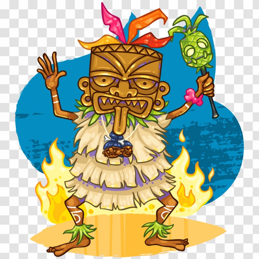 Tiki Hula Witch Doctor Clip Art - Wood - Hut Transparent PNG