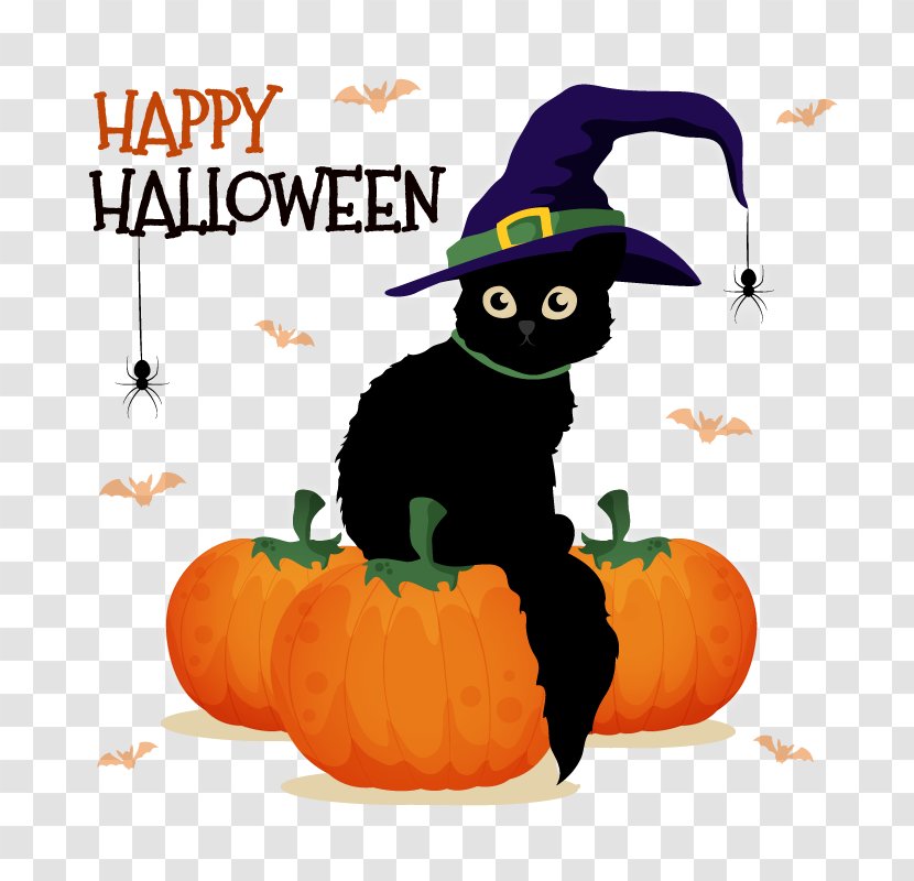 Halloween Jack-o'-lantern Poster - Illustration - Vector Cat Transparent PNG