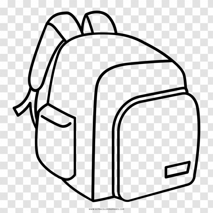 Download Drawing Coloring Book Backpack Line Art Silhouette Plastic Bag Cartoon Transparent Png