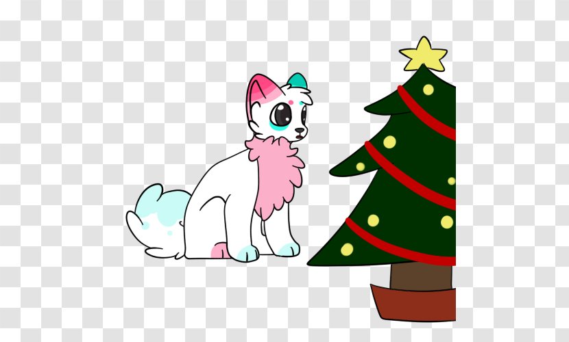 Whiskers Kitten Cat Christmas Tree Clip Art - Cartoon Transparent PNG