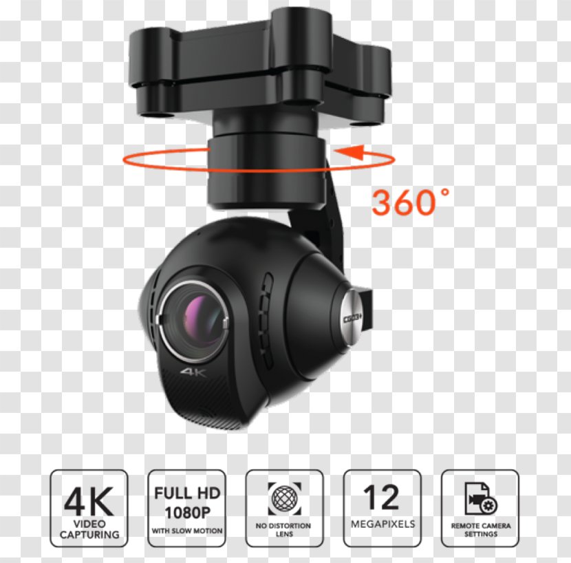 Yuneec International Typhoon H Gimbal CGO3+ Unmanned Aerial Vehicle - 360 Degrees Transparent PNG