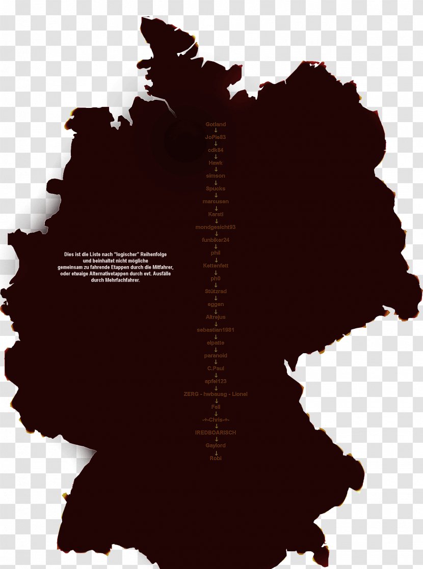 West Germany Map German Reunification - Easycar - Staff Member Transparent PNG