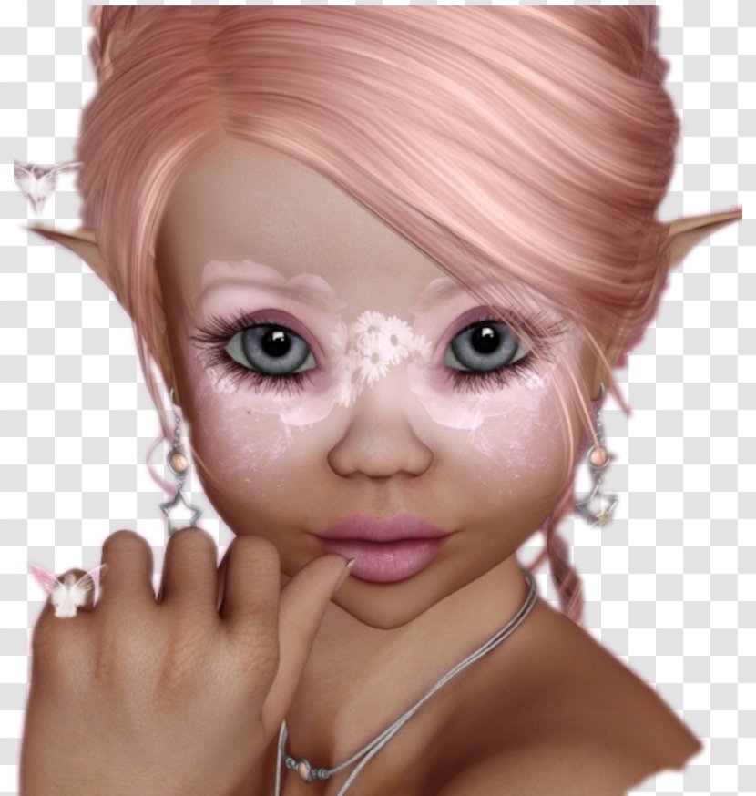 Lutin Elf Fairy Eyelash Extensions Gnome - Brown Hair Transparent PNG